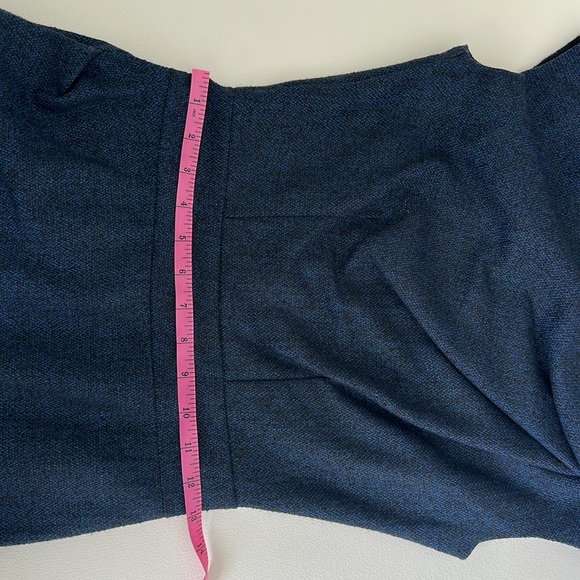 EUC - AXARA Paris sleeveless dark blue fine tweed midi dress. - Picture 14 of 14